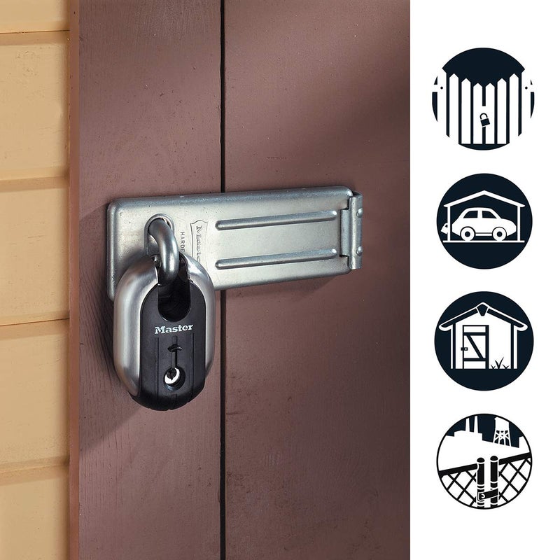 Master Lock 706EURD Outdoor Door Padlock Hasp, 15 x 6 cm - Image 3