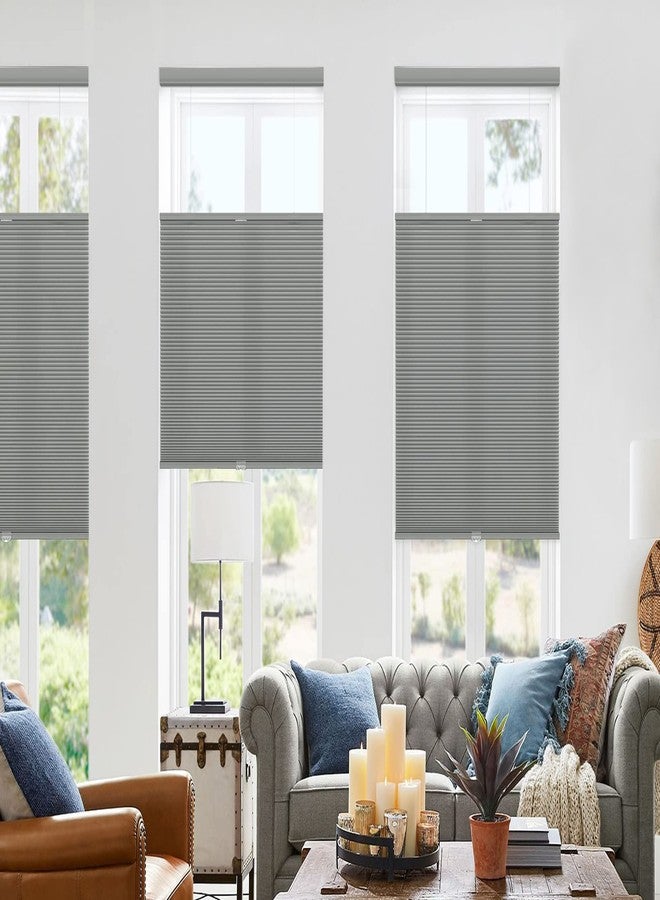 LazBlinds Top Down Bottom Up (TDBU) Cordless Cellular Shades, Light Filtering Honeycomb Shades Thermal Insulation Noise Reduction Blinds for Windows, 23" W x 48" H, Grey - Image 5
