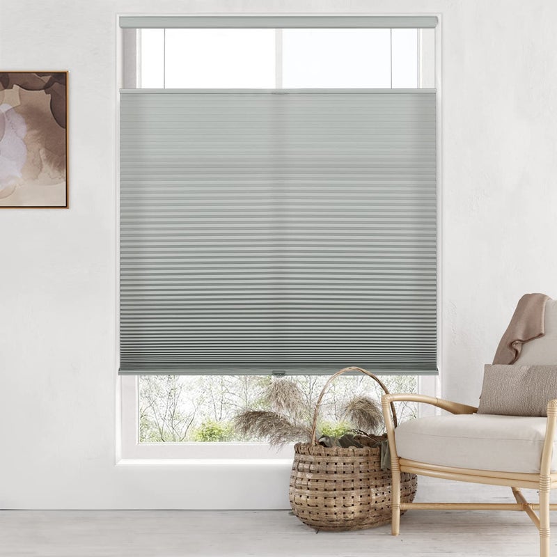 LazBlinds Top Down Bottom Up (TDBU) Cordless Cellular Shades, Light Filtering Honeycomb Shades Thermal Insulation Noise Reduction Blinds for Windows, 23" W x 48" H, Grey - Image 1