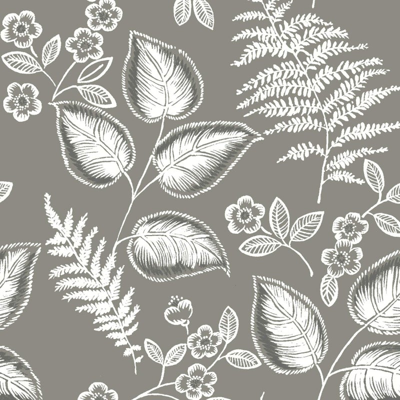 NuWallpaper NUS3143 Foliage Peel Stick Wallpaper Grey - Image 2