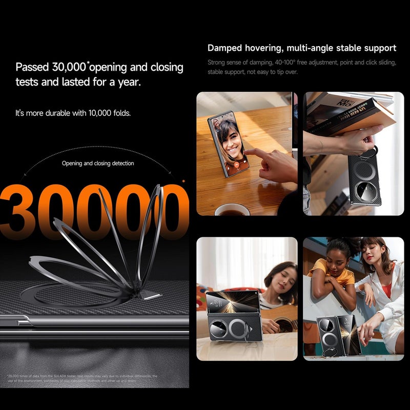 SULADA For Honor Magic V5 Kevlar Texture Magsafe Magnetic Holder Phone Case(Purple) - Image 3