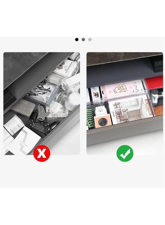 3 Pack Drawer Dividers Organizer, Adjustable 3.2 inch High Expandable from 12-21 inch, Clear Plastic Separators for Clothing, Kitchen Utensils and Office  Storage - Image 4