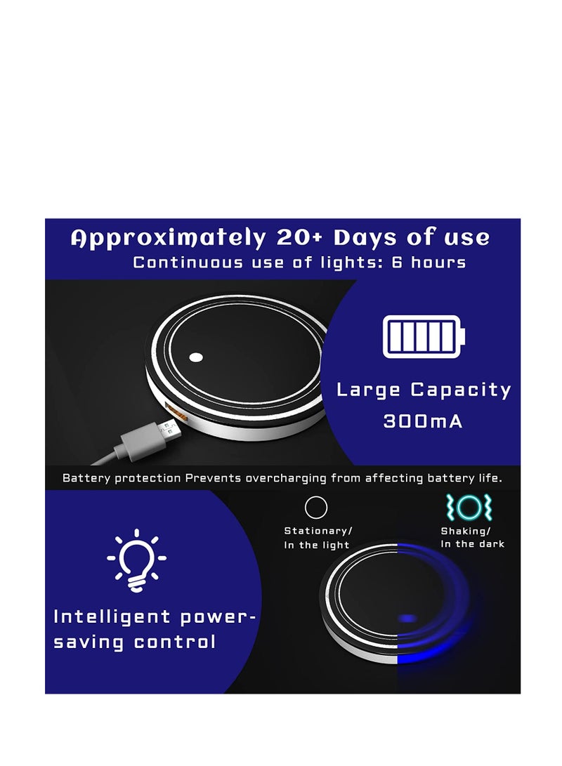 Loquat Universal Vehicle Light Up LED Cup Holder Lights Insert Coaster for Two bu tton Control, Seven Color Variations Mat Luminescent Cup Pad Atmosphere Lamp Decoration Light 2Pcs - Image 4