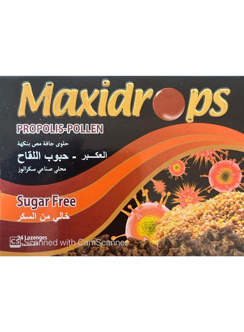 Maxidrops Propolis & Pollen Lozenges, 24 Pieces, Sugar Free