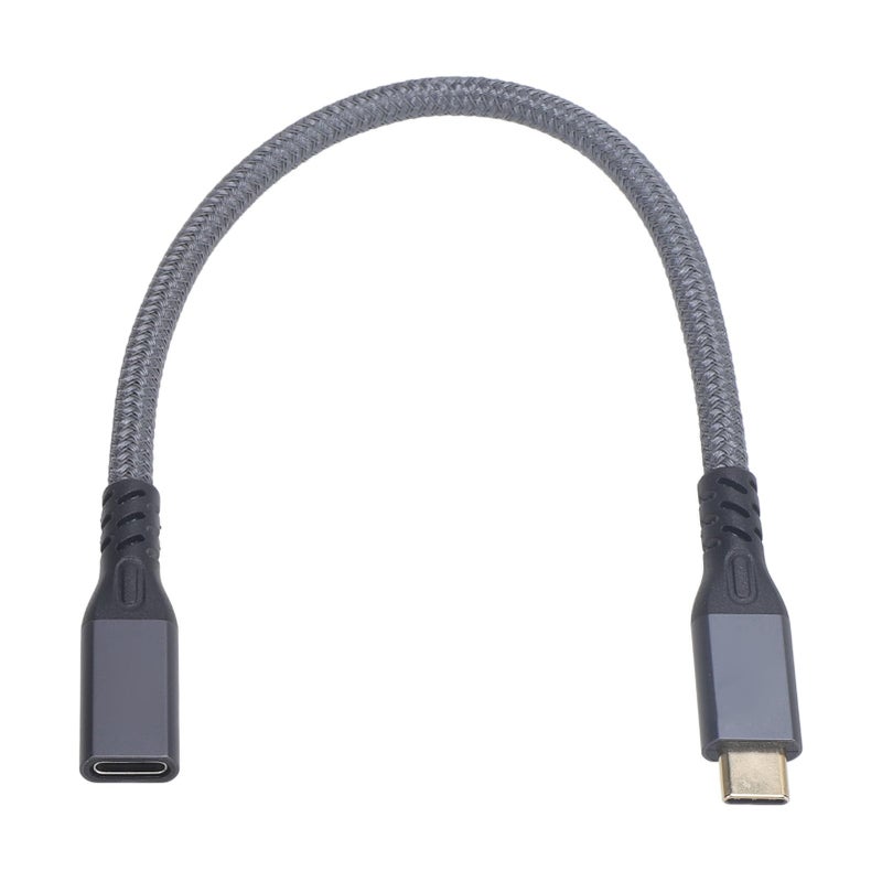 USB C Extension Cable 0 25m 0 8ft 20Gbps High Speed Data Transfer Metallic Nylon Wire - Image 2