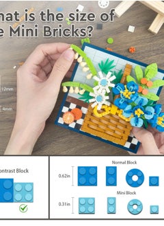 Y&D Creative Blue Rose Building Kit - Bouquet Set with Beech Wood Home Décor Toys for Adults Mini and Unique Craft Project.  - Image 4