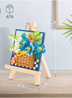 Y&D Creative Blue Rose Building Kit - Bouquet Set with Beech Wood Home Décor Toys for Adults Mini and Unique Craft Project.  - Image 2