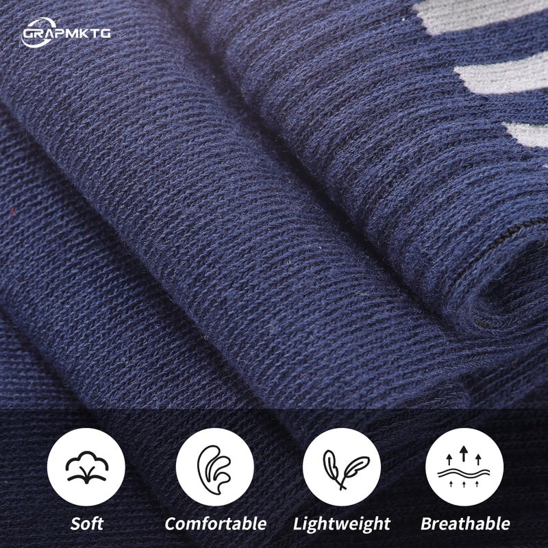 GRAPMKTG 3 Pack Soccer Baseball Softball Socks for Youth Women and Men Knee High Football Socks for Boys Girls Navy Blue Medium - Image 4