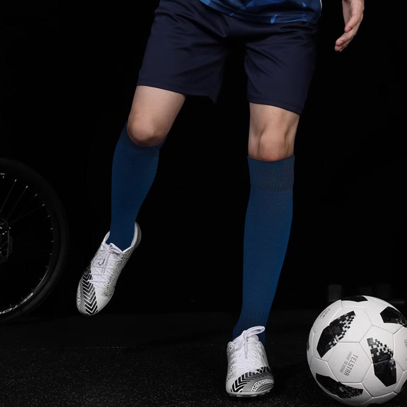 GRAPMKTG 3 Pack Soccer Baseball Softball Socks for Youth Women and Men Knee High Football Socks for Boys Girls Navy Blue Medium - Image 2