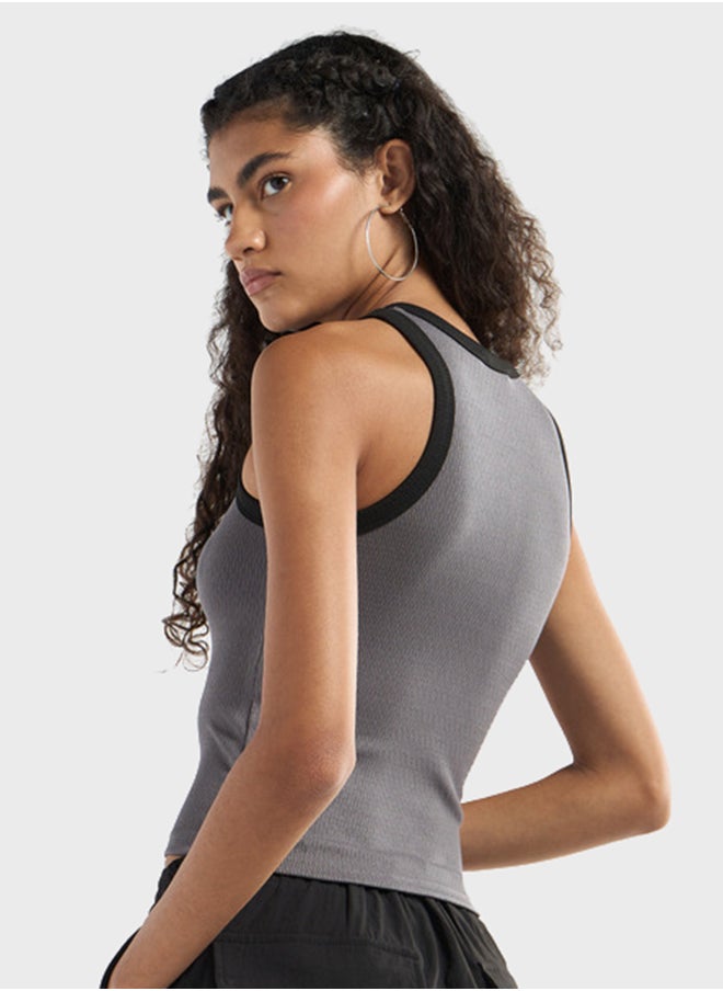 FAV Textured Crew Neck Tank Top  - Image 2