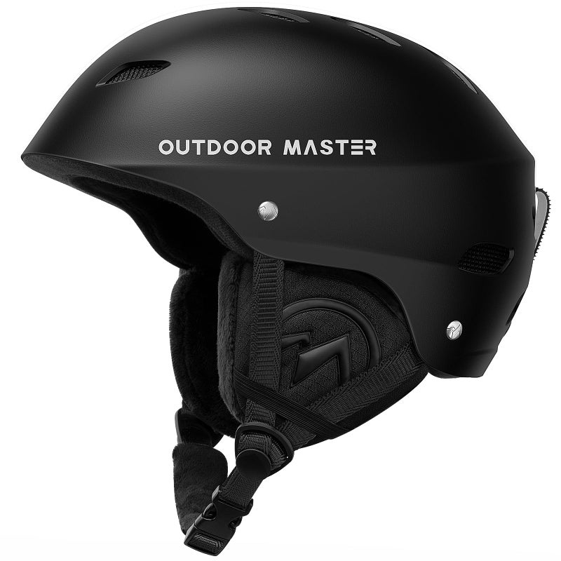 OutdoorMaster خوذة تزلج أوتدور ماستر كيلفن - خوذة تزلج للرجال والنساء والشباب (أسود، XL) - Image 1