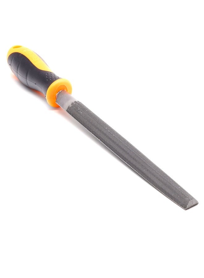 FINDER Diy Crafts 5959 12''-8" Semi Round Hand Rasp File Set With Rubber Grip & 4" Plastic Handles, Standard, Multicolor - Image 1