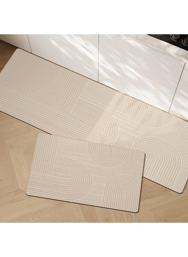 Bluejw Japanese Style Water Absorbent Kitchen Mat Household Two-piece Non-slip Quick-drying Diatom Mud Mat Easy-care Door Mat  - Image 1