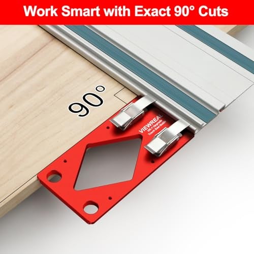 ViewReal Track Saw Square Guide for Guide Rail, CNC 90 Degree Right Angle Guide with Edge Support, Compatible with Festool, Makita, and Powertec,Compact Circular Saw Accessory for Parallel Guide System - Image 4