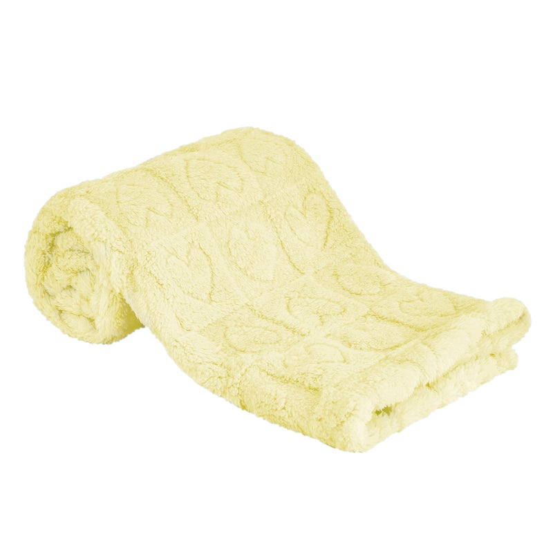 Yurhap Fleece Baby Blanket Heart Checkered Blanket, Ultra Soft Cozy Baby Blankets for Girls Boys, Fluffy Infant Toddler Newborn Receiving Blankets for Crib Stroller 30â€Ã—40â€ (Yellow) - Image 1