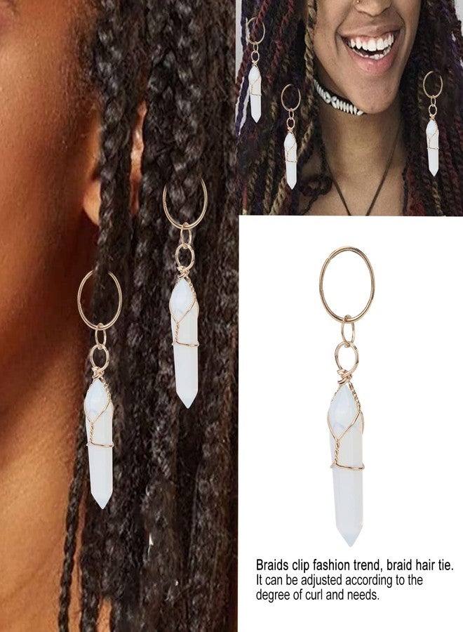Naroote Dreadlock Accessories, Jewelry Rings Hair Accessories, Crystal Hair Accessories Braid Hair Accessories 10 PCS Crystal Shaped Braids Jewelry Dreadlock Adjustable for Braids - Image 5