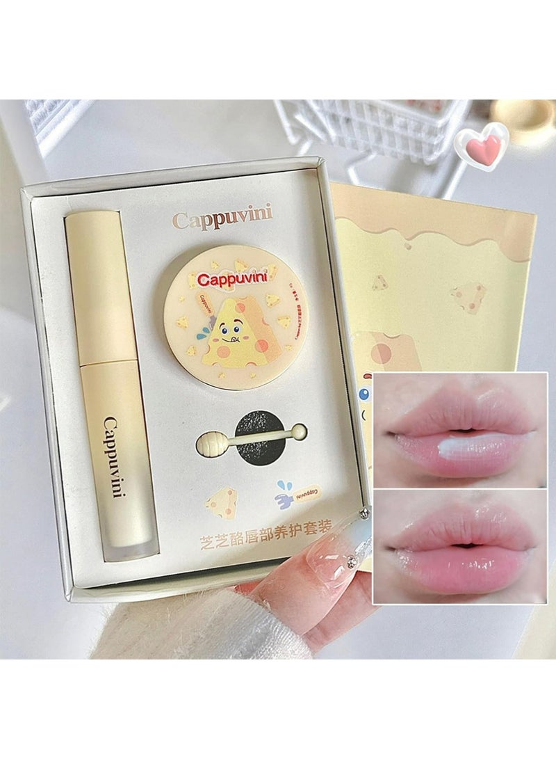 كابونڤيني مجموعة العناية بالشفتة ، مجموعة بلسم الشفاه طويلة الأمد ، مسحوق سكر الشفاه ، إصلاحات هدية الشفاه الجافة لزميل العائلة الأصدقاء (قطعتين) - Image 3