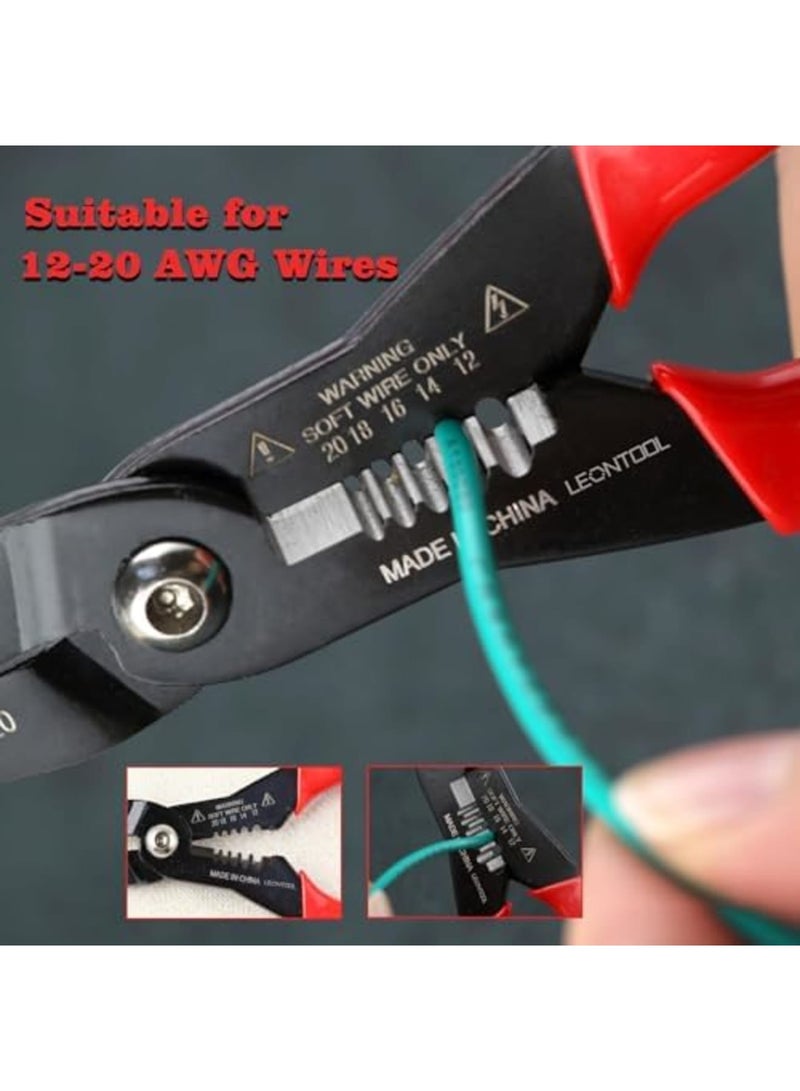 SYOSI 4-in-1 Multi Purpose Electricians Pliers with Wire Cutter, Crimper, Gripper, Stripper – Professional 7" Compact Wire Stripping Tool for 12-20 AWG Insulated & Non-Insulated Wires - Image 4