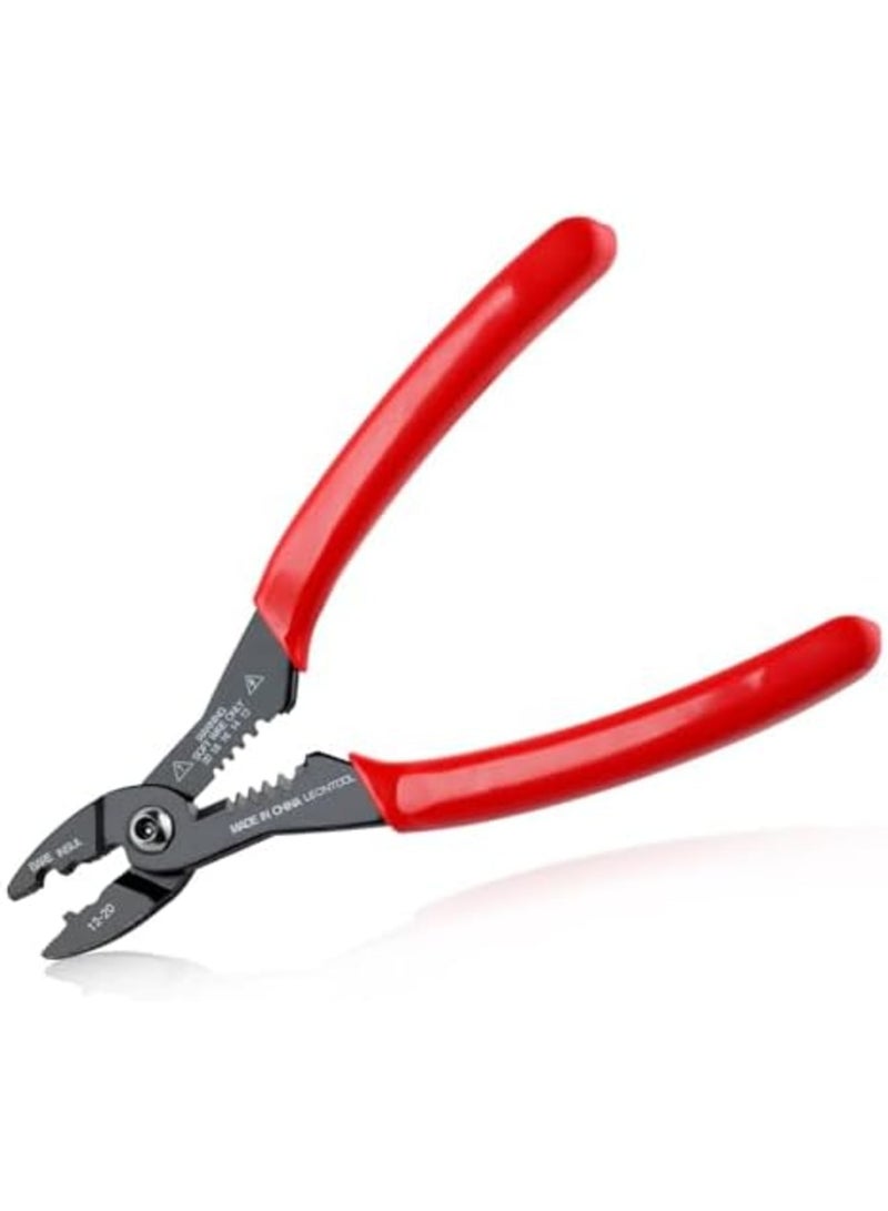 SYOSI 4-in-1 Multi Purpose Electricians Pliers with Wire Cutter, Crimper, Gripper, Stripper – Professional 7" Compact Wire Stripping Tool for 12-20 AWG Insulated & Non-Insulated Wires - Image 1