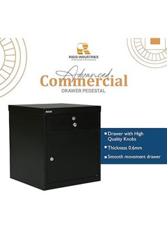 RIGID Steel Bedside pedestal Black 50x40x45cm  - Image 2
