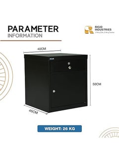 RIGID Steel Bedside pedestal Black 50x40x45cm  - Image 4