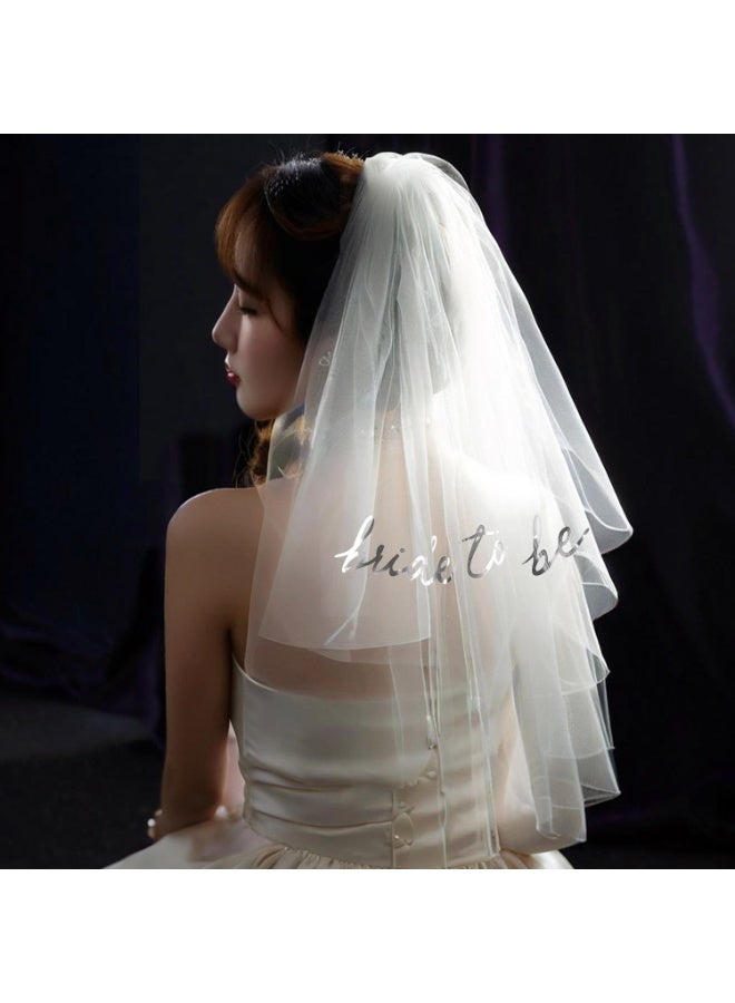 Bachelorette Party Bridal Veil Headband Set Ceremonial Belt Bridal Shoulder Strap Wedding Party Veil Headband Set - Image 4