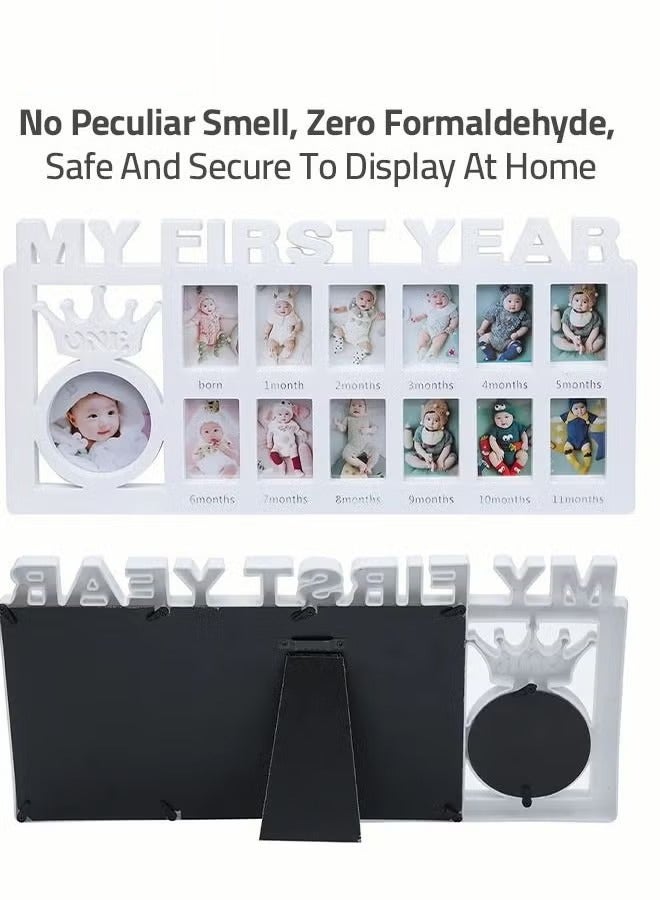 First Year Newborn Keepsake Frame 12 Months Milestone Photo Frames Baby Shower And Album Gifts - Image 3