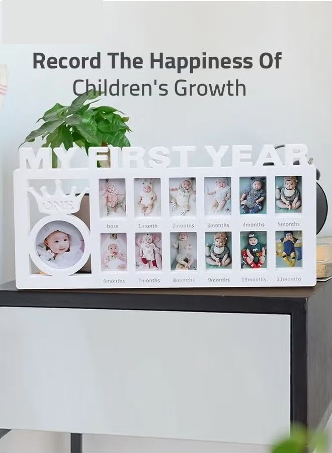 First Year Newborn Keepsake Frame 12 Months Milestone Photo Frames Baby Shower And Album Gifts - Image 4