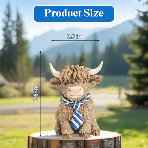 GENANY 3D 2pcs Resin Highland Cow Car Air Freshener Vent Clips, Farmhouse Auto Fresheners, Farm Air Freshener, Cute Gifts for Women and Men, Cool Spring Gifts For Horror Fans - Image 2