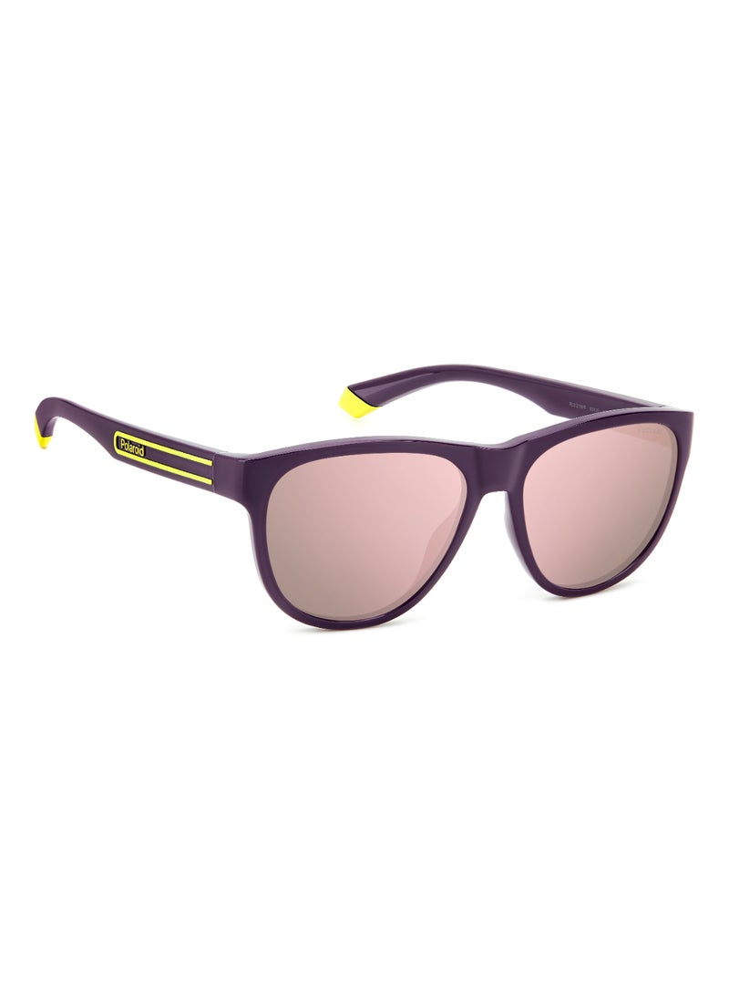 Polaroid Unisex Polarized Rectangular Shape  Sunglasses PLD 2156/S GREY 46 - Lens Size: 45.6 Mm - Violet  - Image 2