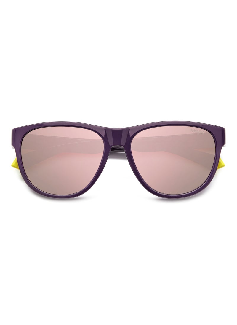 Polaroid Unisex Polarized Rectangular Shape  Sunglasses PLD 2156/S GREY 46 - Lens Size: 45.6 Mm - Violet  - Image 4