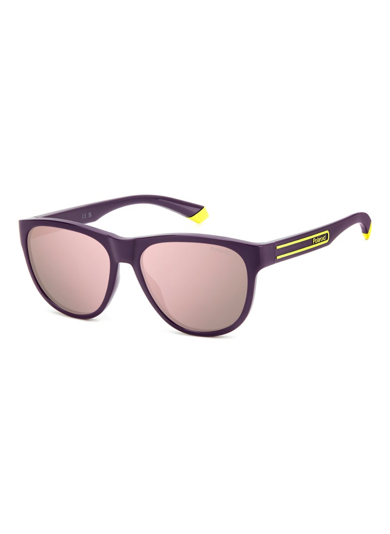 Polaroid Unisex Polarized Rectangular Shape  Sunglasses PLD 2156/S GREY 46 - Lens Size: 45.6 Mm - Violet  - Image 1