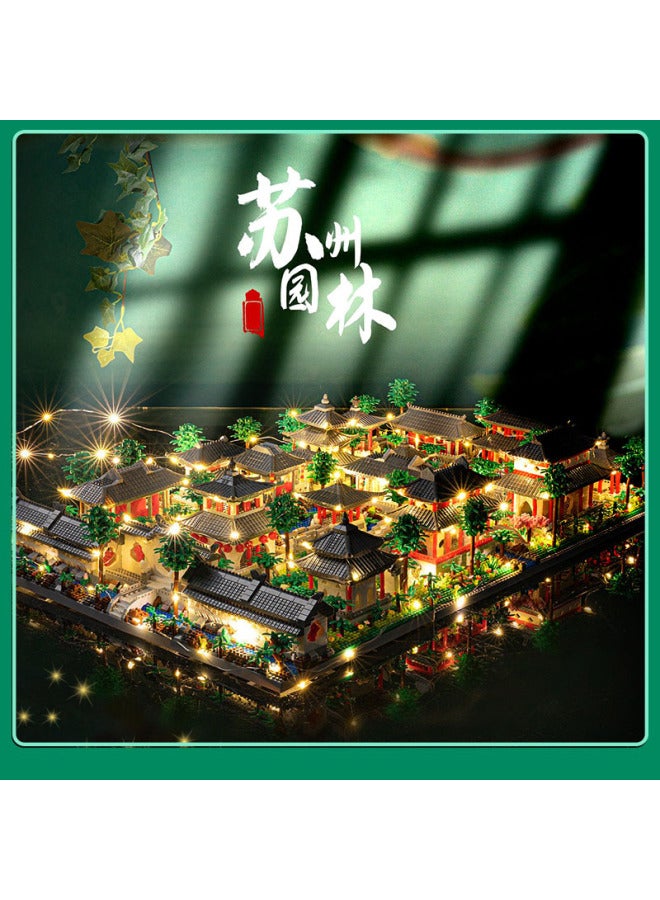 Suzhou Garden Compatible With Lego Building Blocks Adult High Difficulty Large Chinese Style Building Boy Birthday Gift-Color:Magic Castle 2929 + Particles 【35.5*28 * 8cm Color Box】】-Specifications:【Color Box Lighting Acrylic】 Product Plus Lighting Kit Plus Acrylic - Image 2