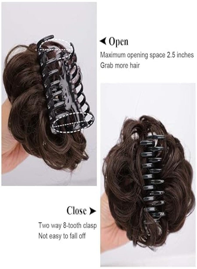Chanderkash Hair Bun Clutcher Brown For Women and Girls || Artificial Bun Juda with Clutcher || Hairstyling Tool and Accessory with 1 Plastic Hair Claw Clips - Image 4