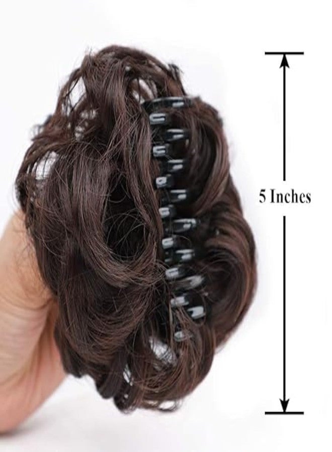 Chanderkash Hair Bun Clutcher Brown For Women and Girls || Artificial Bun Juda with Clutcher || Hairstyling Tool and Accessory with 1 Plastic Hair Claw Clips - Image 3
