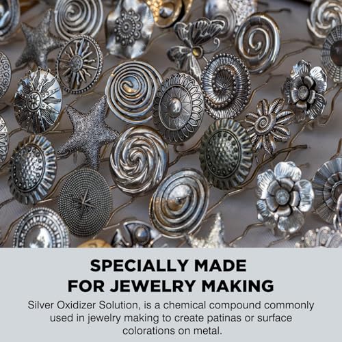 LIIZOUSUDA Silver Black - 3.5 Oz Silver Oxidizer Solution, Oxidizer for Silver Jewelry, Apply a Black Patina Finish to Silver, Jewelry Tool for Oxidized Look on Art and Jewelry Projects - Image 2