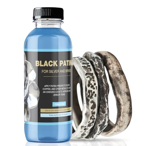 LIIZOUSUDA Silver Black - 3.5 Oz Silver Oxidizer Solution, Oxidizer for Silver Jewelry, Apply a Black Patina Finish to Silver, Jewelry Tool for Oxidized Look on Art and Jewelry Projects - Image 1
