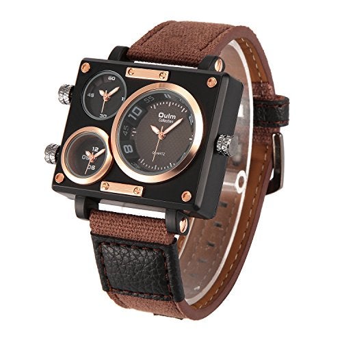 Oulm 3595 Men's Watches Top Luxury Brand Unique Designer Fashion Leather Strap Japan Movt Quartz Watches - Image 1