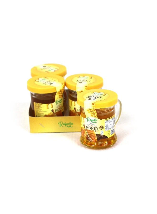 Rafaella Natural Honey, 4x80g | Premium Quality | 100% Pure Honey | No Added Sugar or Preservatives - Image 1