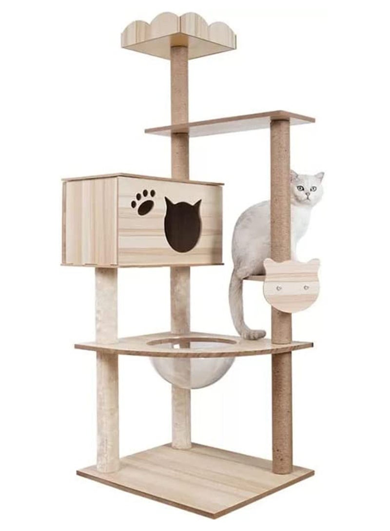 MONOGUE Large Multi-Level Cat Tree with Sisal Scratching Posts Cat Play House and Rest Place Tower for Cats - Image 1