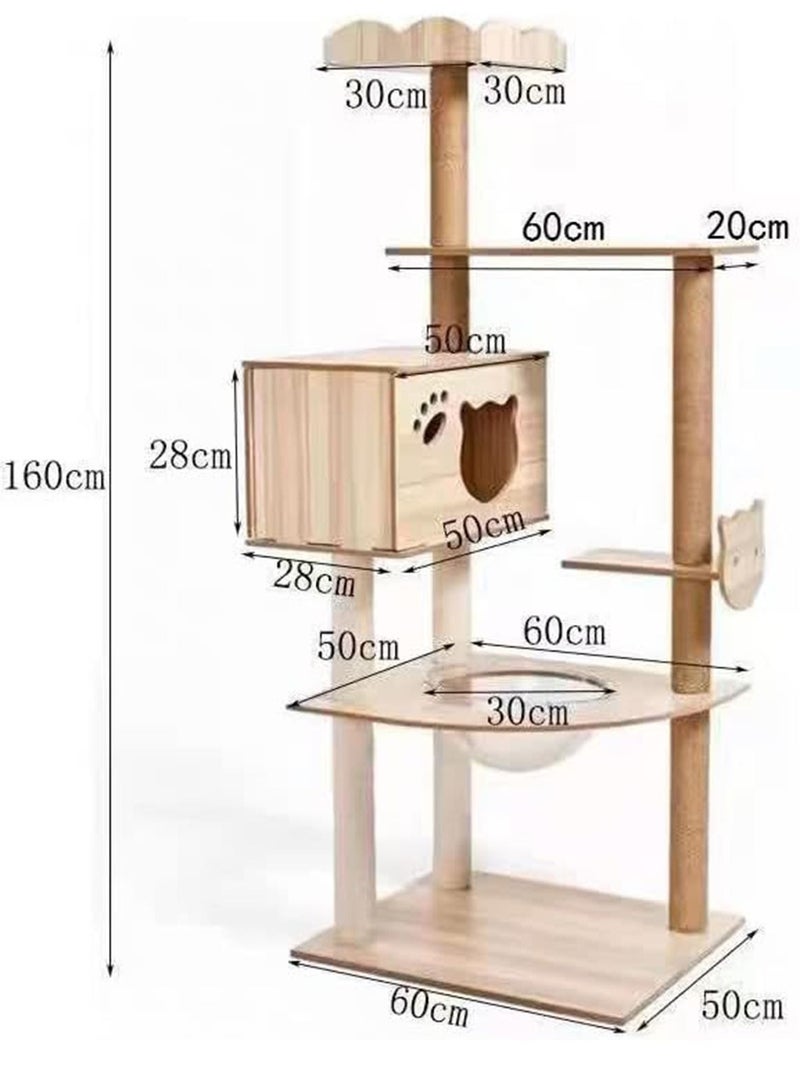 MONOGUE Large Multi-Level Cat Tree with Sisal Scratching Posts Cat Play House and Rest Place Tower for Cats - Image 2