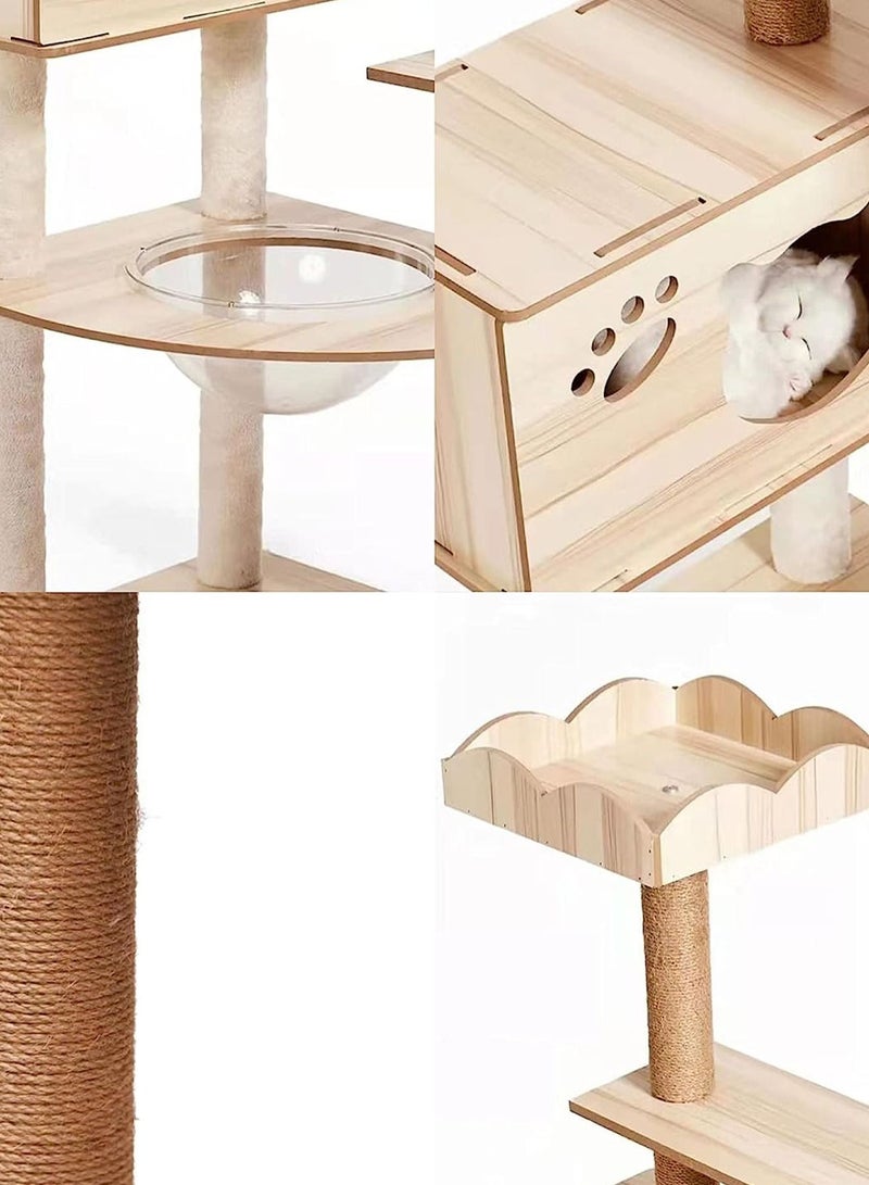 MONOGUE Large Multi-Level Cat Tree with Sisal Scratching Posts Cat Play House and Rest Place Tower for Cats - Image 3