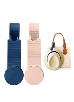 SYOSI Silicone Hat Clip, Portable Magnetic Silicone Cap Clip, Magnetic Hat Clip for Travel Bags Baskets Handbags Purses Outdoor Travel Hands-Free Hat Accessories, 2pcs, Blue and Pink  - Image 1