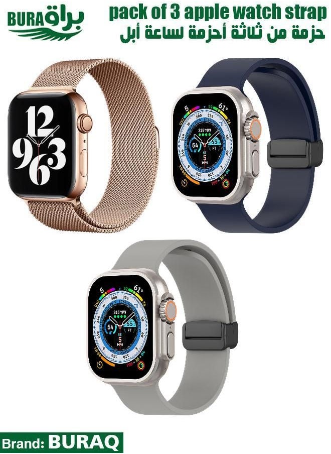 BURAQ - Apple Watch Band Strap For Apple Watch Ultra 2/Ultra 49mm, Series 10 46mm, 9/8/7 45mm, SE2/SE/6/5/4 44mm, 3/2/1 42mm - Image 1