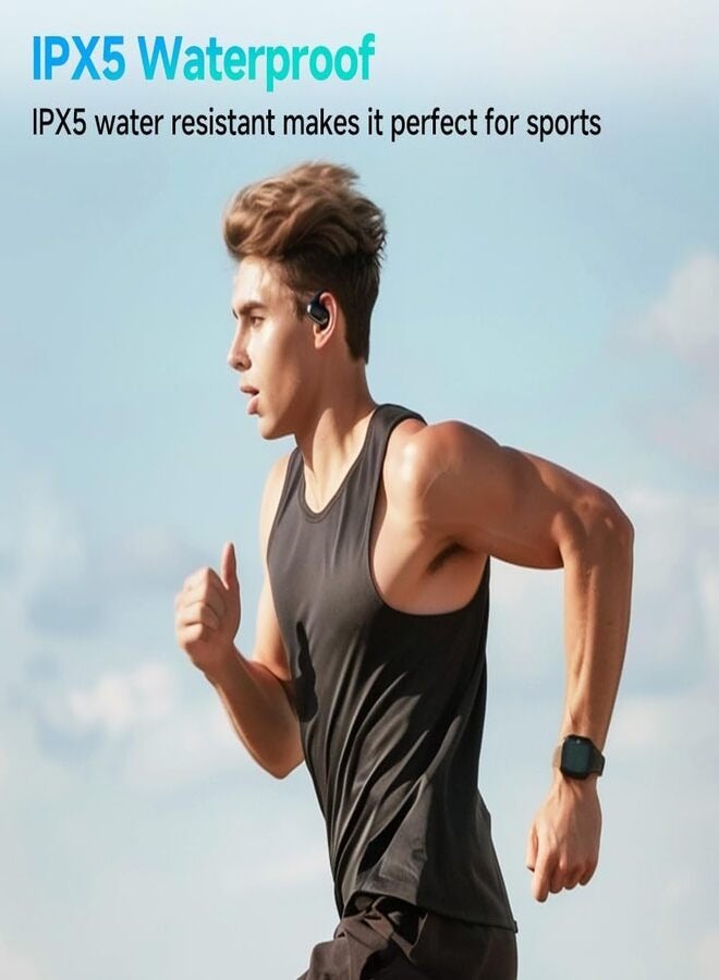 QCY Crossky GTR2 Open Ear Earbuds, Bluetooth Headphones 5.4 Wireless Earbuds with Earhooks, 28H Playtime, Muiltpoint Connection, IPX5 Waterproof, Comfortable Ear Buds Compatible with iPhone & Android - black - Image 4