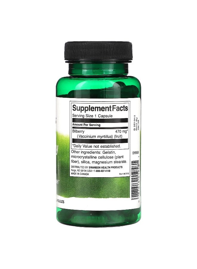 Swanson, Bilberry Fruit, 470 mg, 100 Capsules - Image 2
