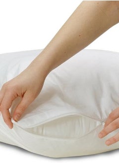 أسرار واقي وسادة ممتاز مقاوم للماء - غطاء وسادة بسحاب، أغطية ناعمة ومريحة مقاومة لحشرات السرير، آمن ضد الحساسية ويحمي من الأوساخ والفتات، حماية سائلة هادئة غير مزعجة بنسبة 100%، أبيض 90 × 50 سم - 2 غطاء وسادة  - Image 4
