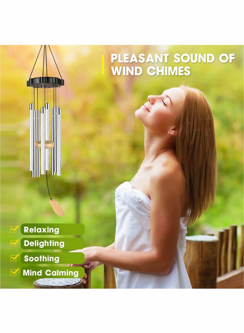 Excefore Memorial Wind Chimes for Outside Large Deep Tone 30 Inches with 8 Tuned Tubes and Hook Solar Wind Chimes Waterproof Garden Patio Yard Balcony and Home Decorations Suitable as A Gift for Unisex - Image 2