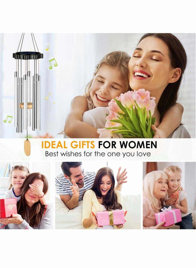 Excefore Memorial Wind Chimes for Outside Large Deep Tone 30 Inches with 8 Tuned Tubes and Hook Solar Wind Chimes Waterproof Garden Patio Yard Balcony and Home Decorations Suitable as A Gift for Unisex - Image 4
