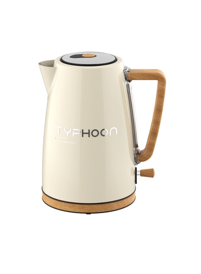 Typhoon Water Kettle - 1.7 Liter Capacity - 2200 Watts - Wooden Handle - Off White - TY-01-003 OW - Image 1